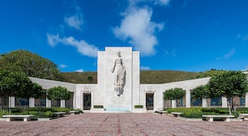 Statue of Lady Columbia on the Honolulu Memorial at the National Memorial Cemetery of the Pacific
