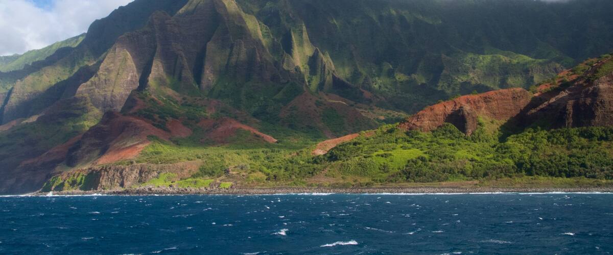 NaPali Coast State Park welches beinhaltet Landschaften, allgemeine Küstenansicht und Berge
