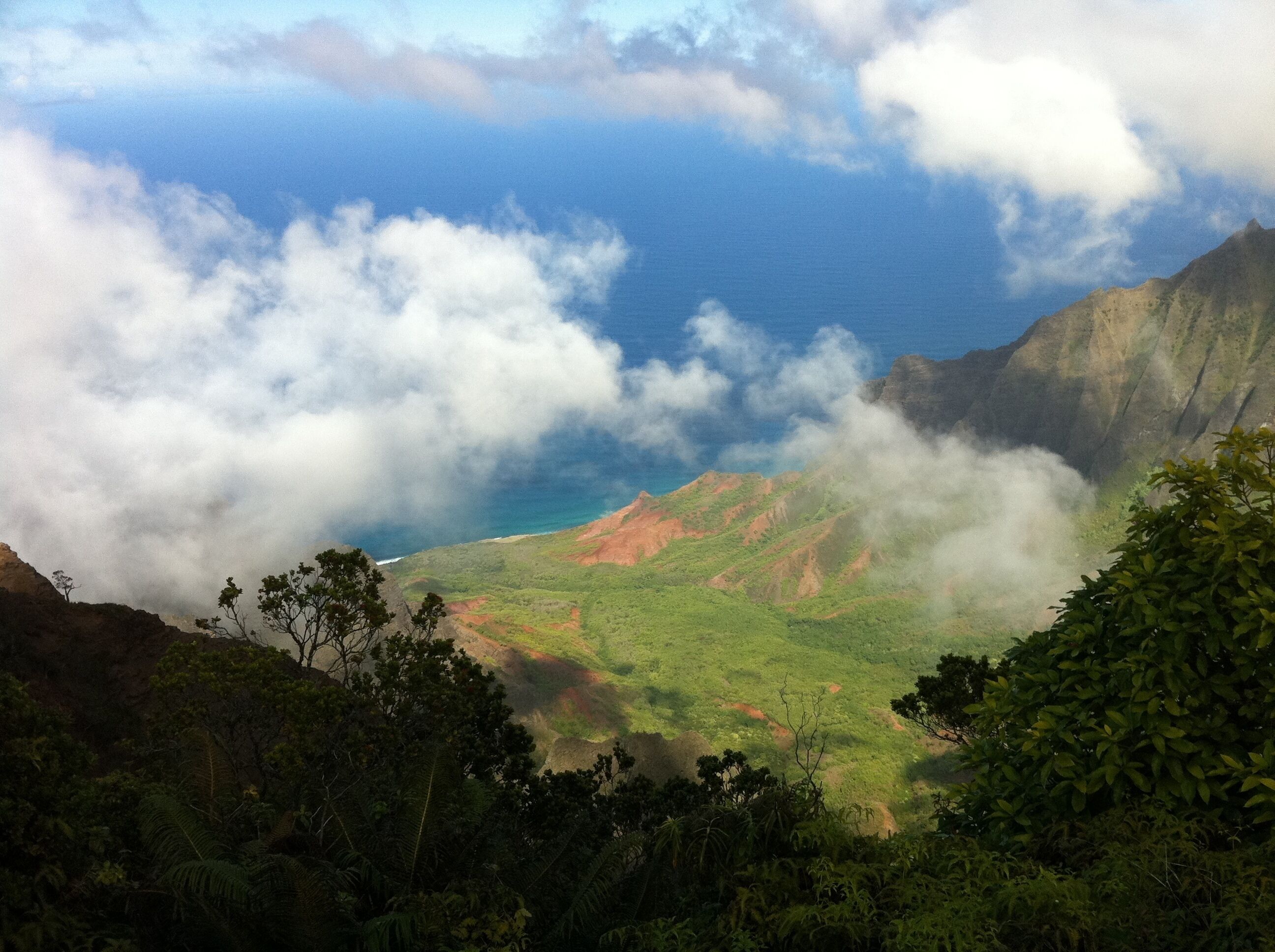 Overlooking Na Pali Coast on Kauai, Hawaii.