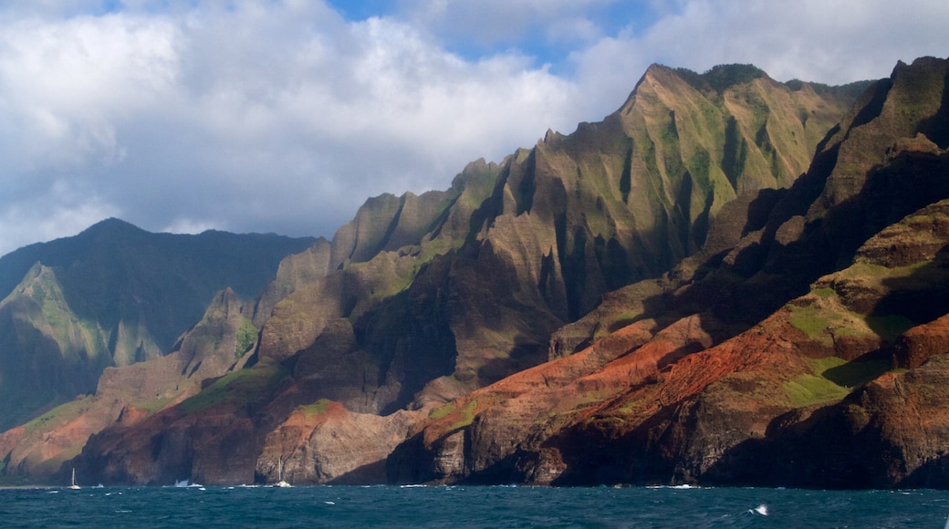 Na Pali Coast State Park featuring a gorge or canyon and general coastal views