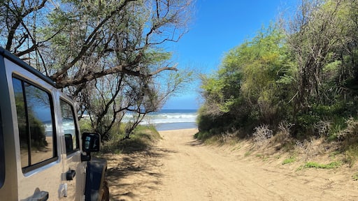 Miles past the end of the state road, you’ll find this beach where the locals camp out.