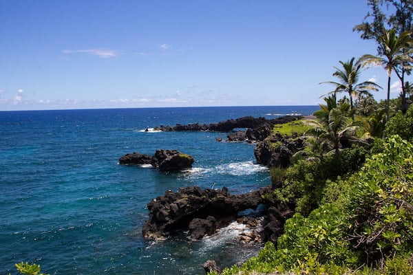 Keawaiki Bay from Waianapanapa State Park near Hana, Maui, Hawaii