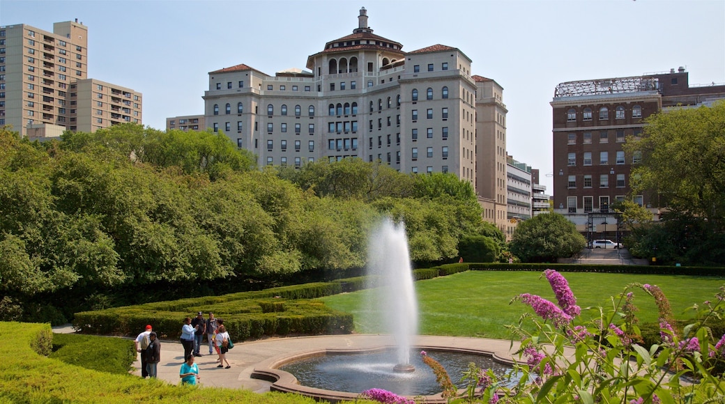 Conservatory Garden featuring a city, a fountain and a garden