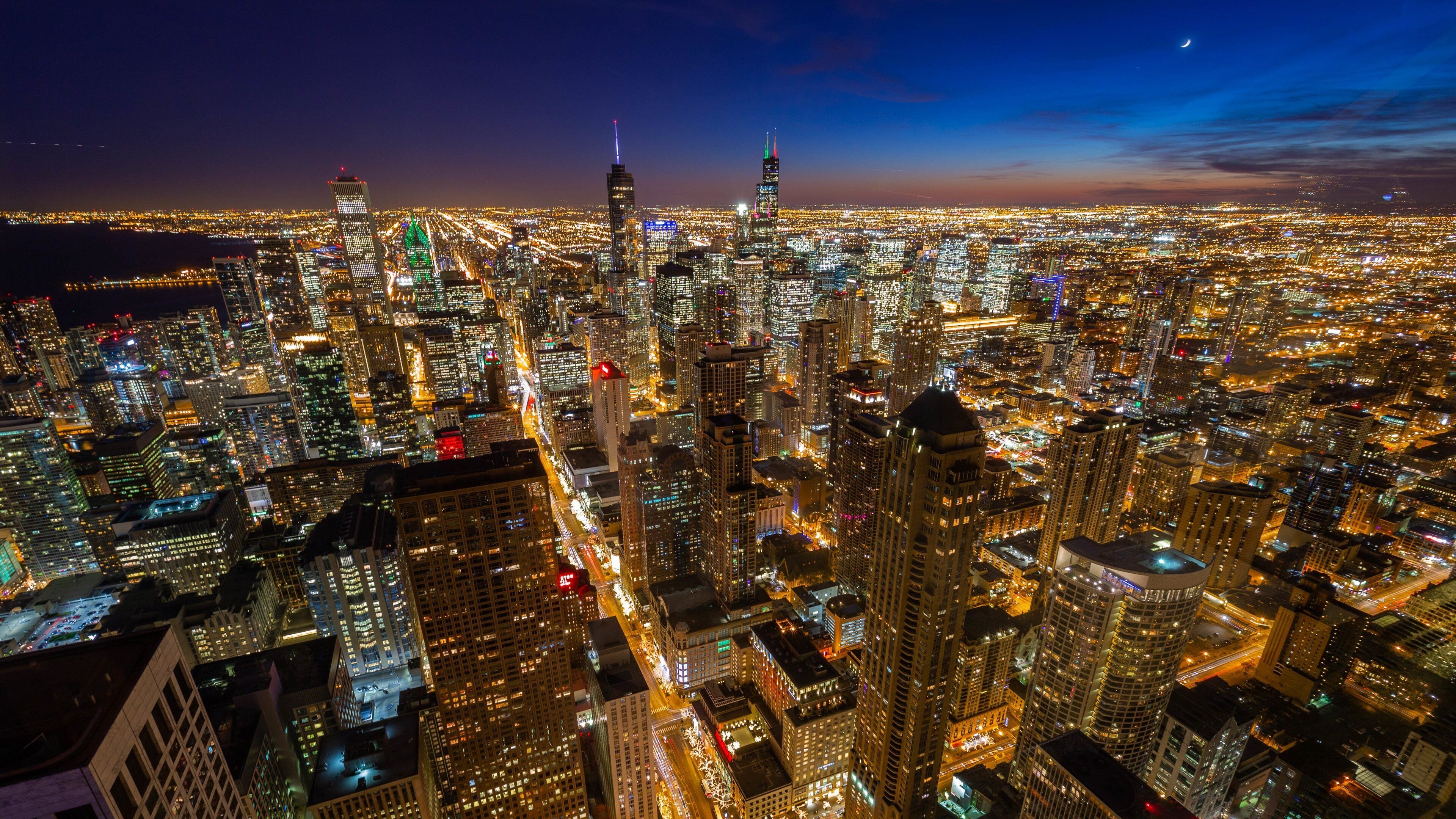 John Hancock Center featuring a city, night scenes and landscape views