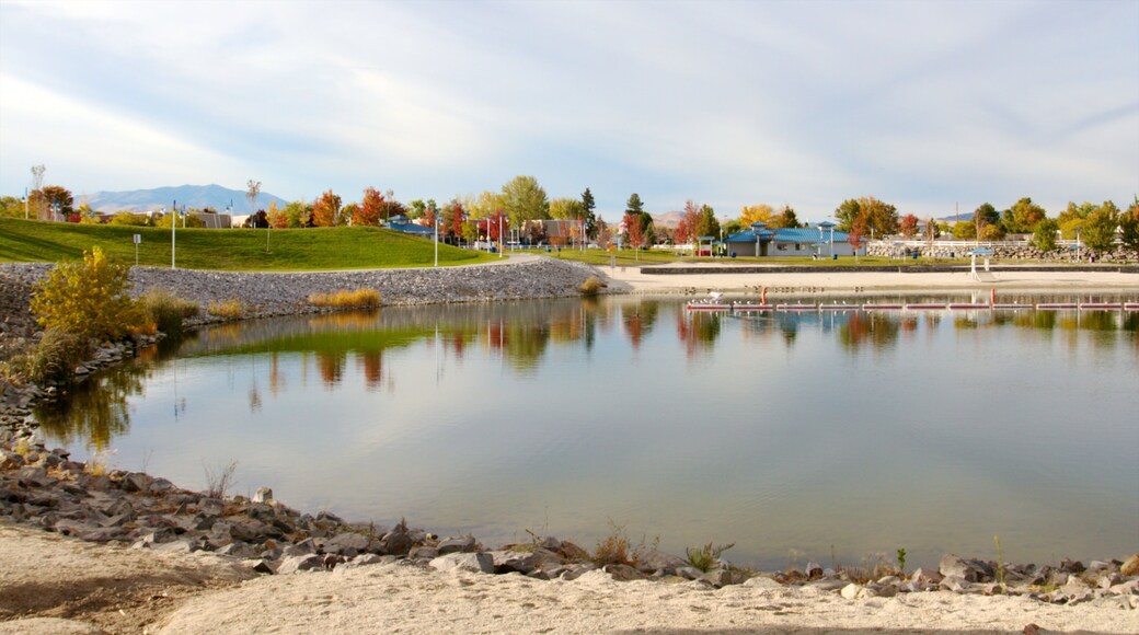 Sparks Marina Park featuring a lake or waterhole, a pebble beach and landscape views