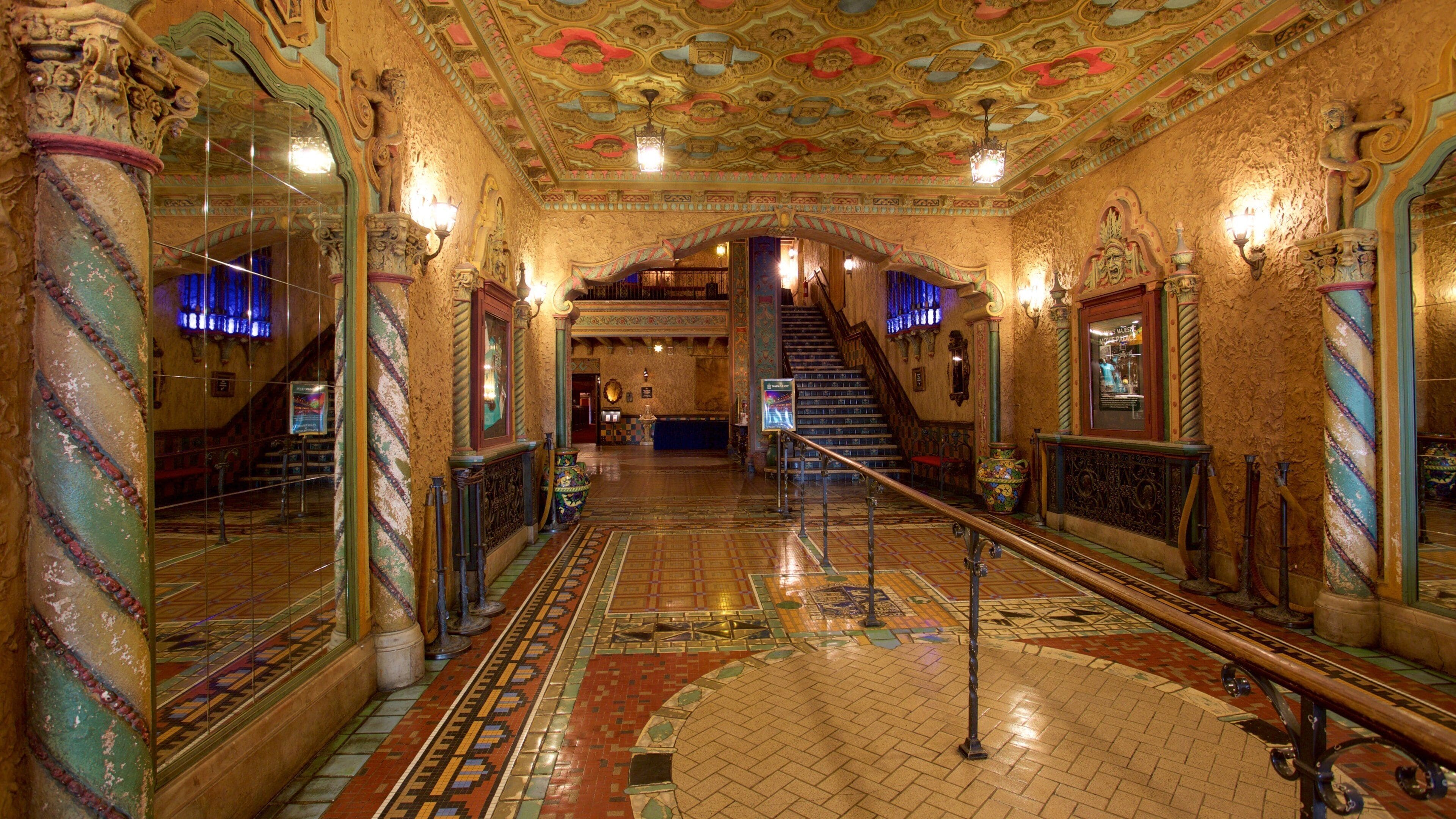 Tampa Theater which includes theater scenes and heritage architecture