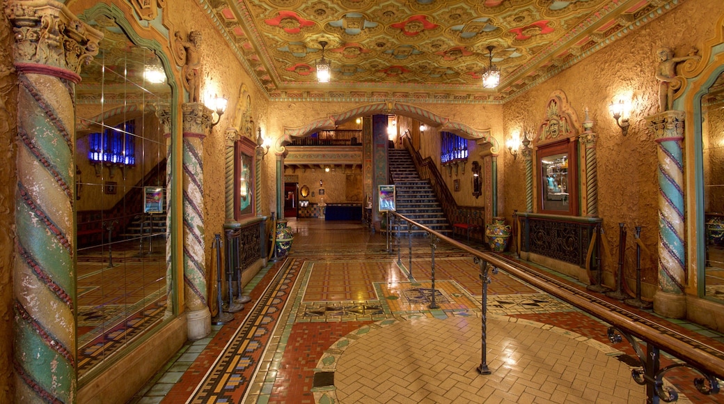 Tampa Theater which includes theater scenes and heritage architecture