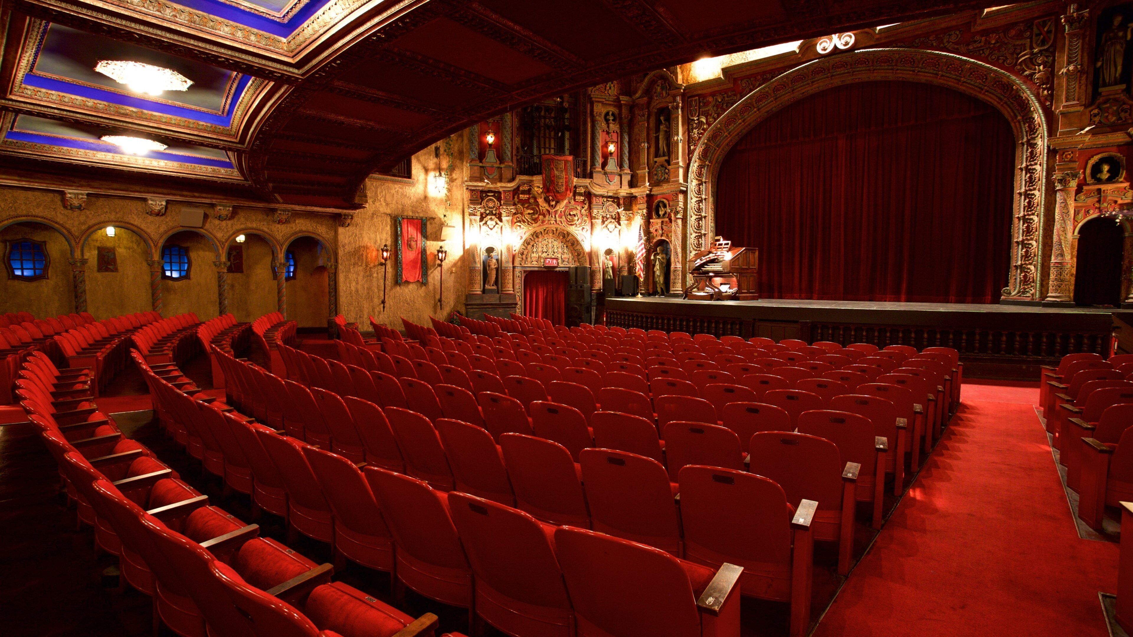 Tampa Theater which includes heritage architecture and theater scenes