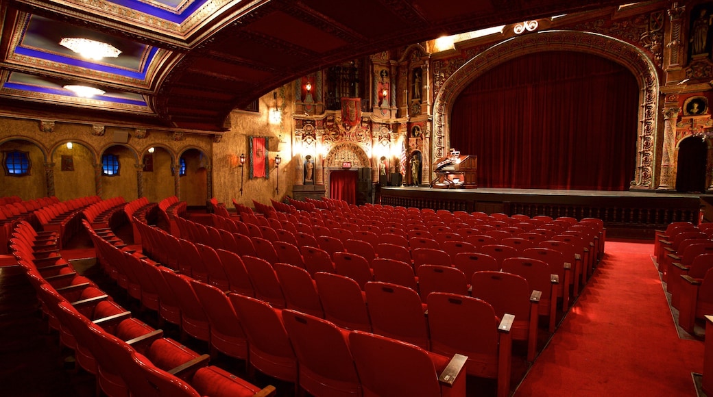 Tampa Theater which includes heritage architecture and theater scenes