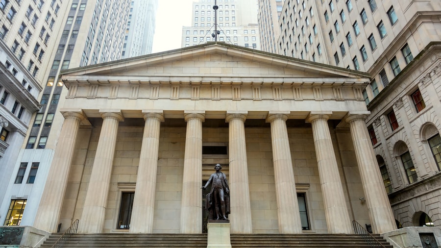 Facade of the Federal Hall with Washington Statue on the front, wall street, Manhattan, New York City, USA; Shutterstock ID 537700174; Purchase Order: -