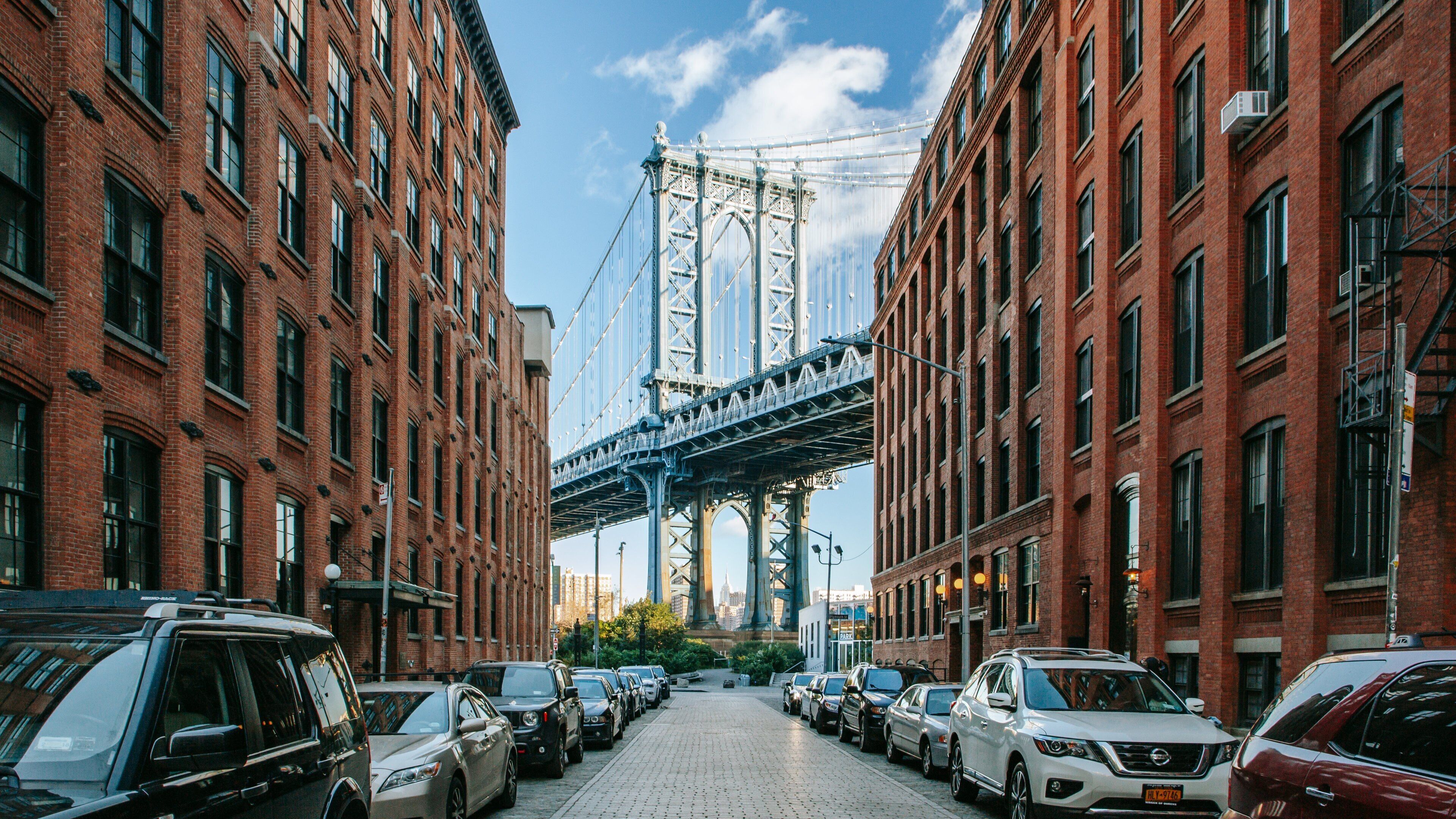 Manhattan Bridge showing a city and a bridge