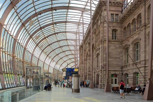 Train Station Square which includes modern architecture and interior views