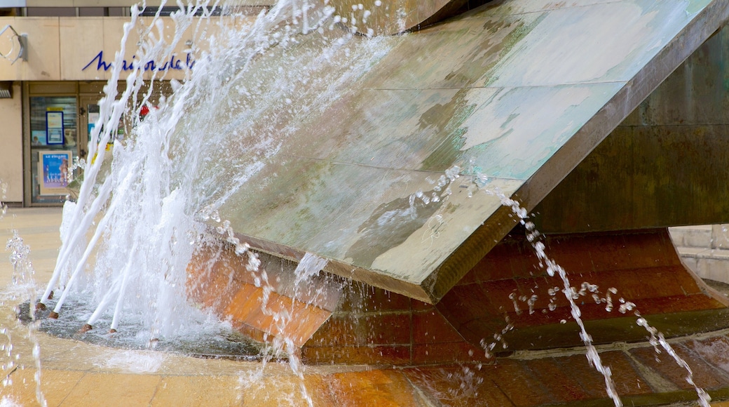 Lyon Opera featuring outdoor art and a fountain