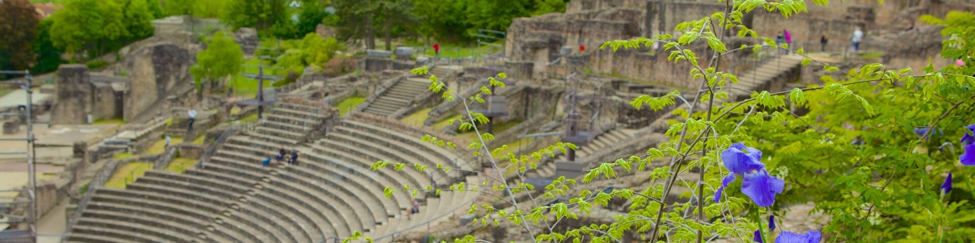 Roman Theatres of Fourviere showing a ruin