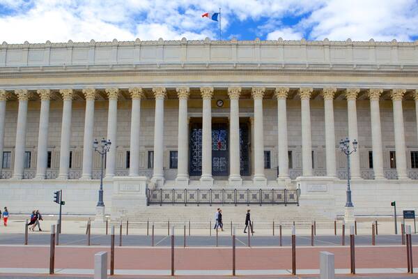Lyon which includes heritage architecture as well as a small group of people