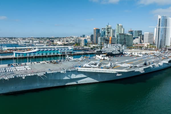 Mighty USS Midway - an aircraft carrier of the United States Navy, the lead ship of its class. Commissioned a week after the end of World War II it is now a museum ship