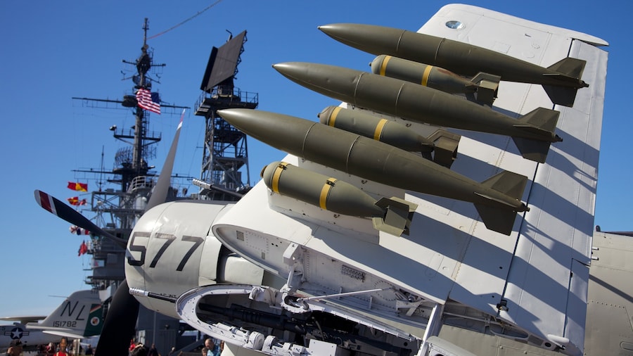 USS Midway Museum showing military items