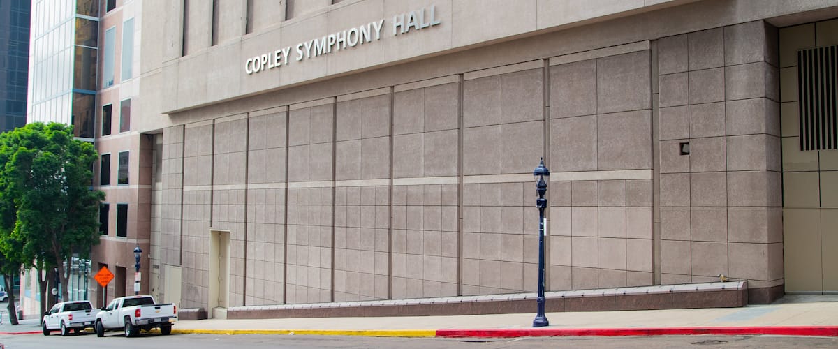 Copley Symphony Hall showing signage