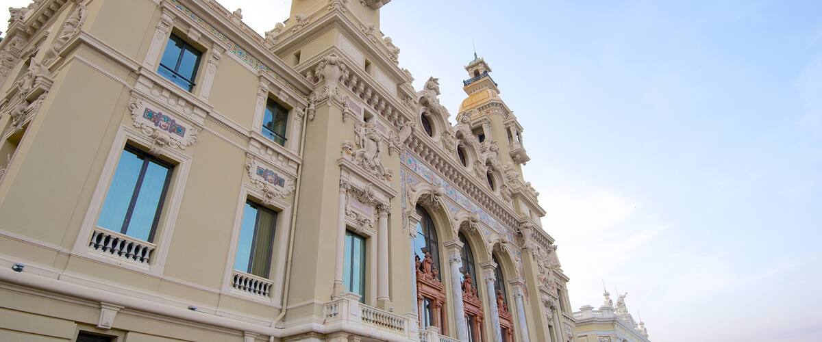 Salle Garnier Opera House showing a sunset and heritage architecture
