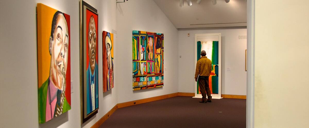 Kemper Museum of Contemporary Art which includes art and interior views as well as an individual male