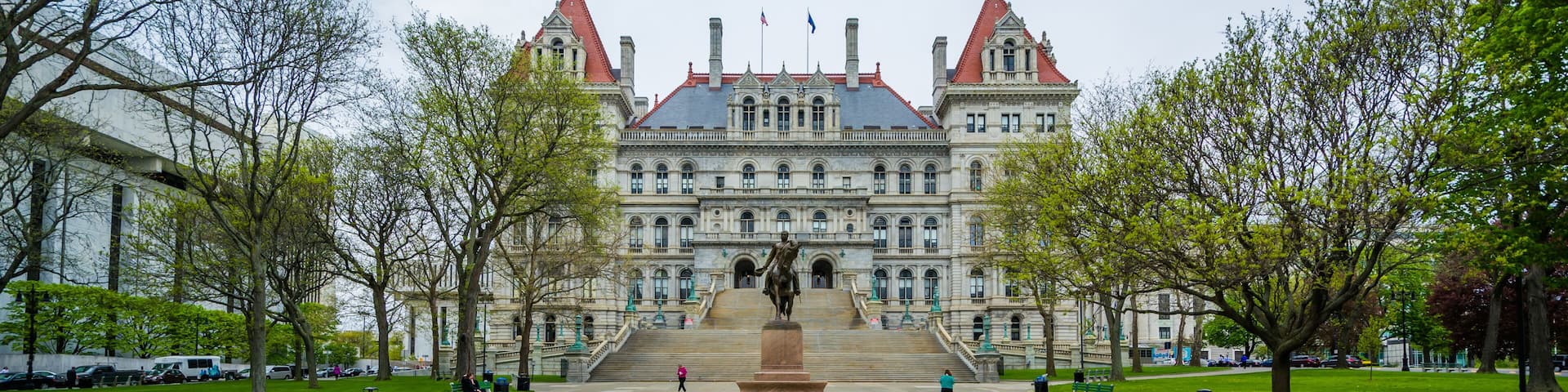 Tulips and The New York State Capitol, in Albany, New York.