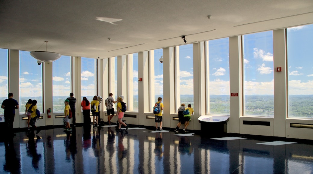 Corning Tower featuring views and interior views as well as a small group of people
