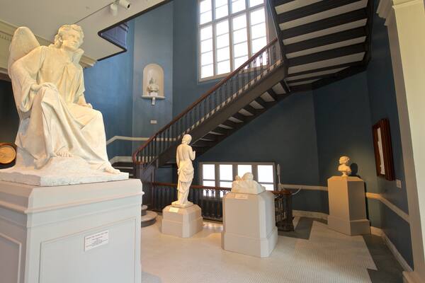 Albany Institute of History and Art featuring interior views and a statue or sculpture
