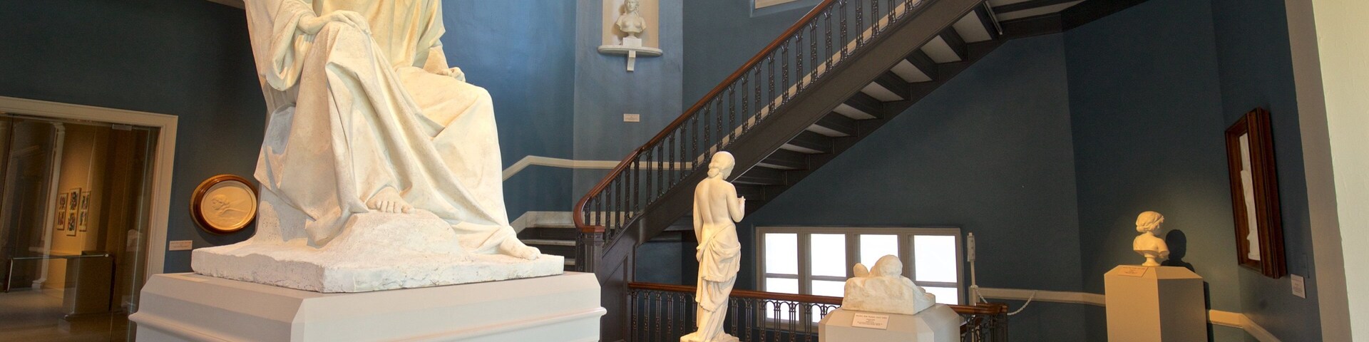 Albany Institute of History and Art featuring interior views and a statue or sculpture