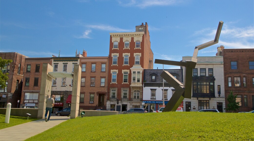 Albany Institute of History and Art featuring a garden and outdoor art