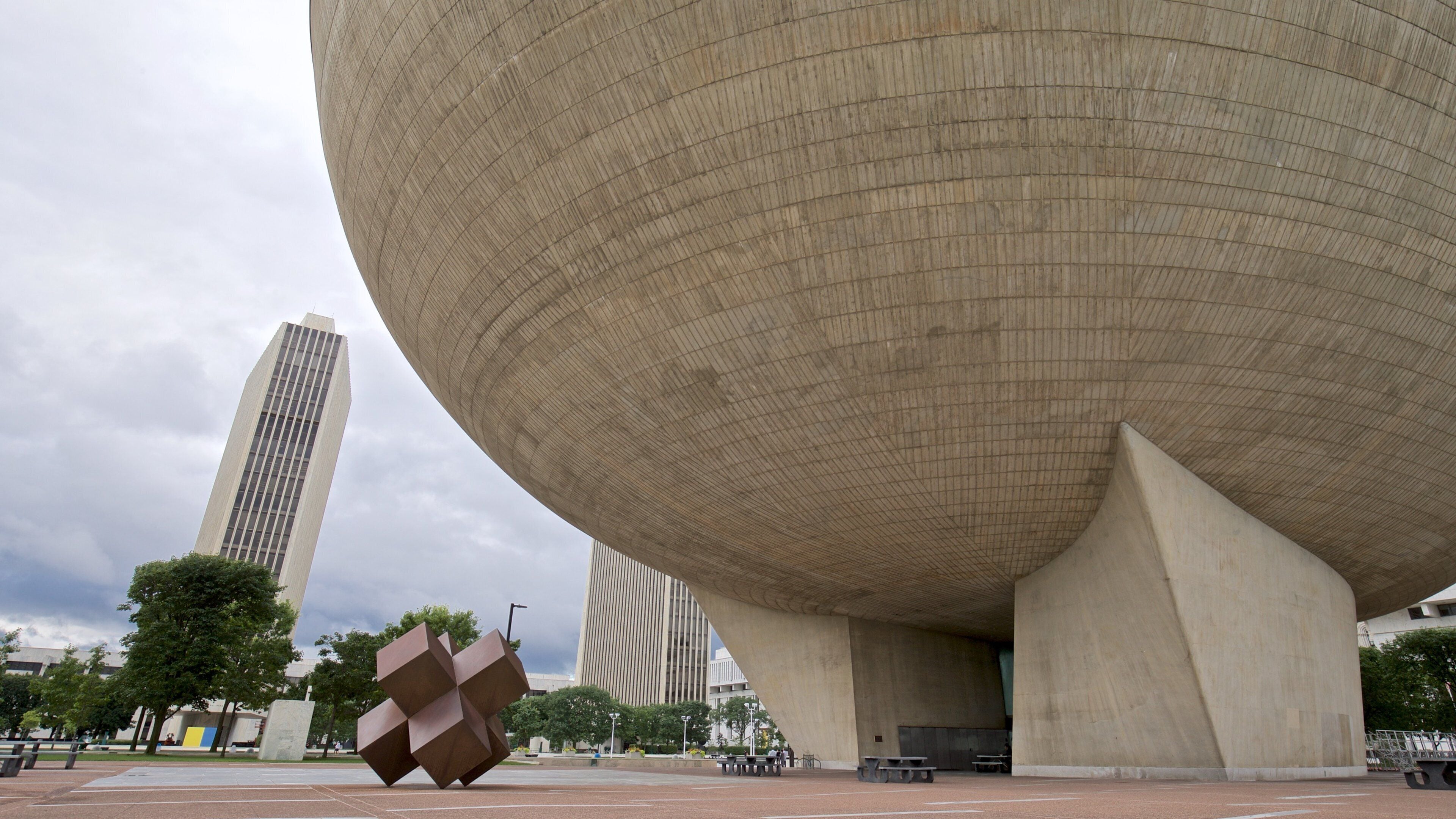 The Egg showing modern architecture, a skyscraper and outdoor art
