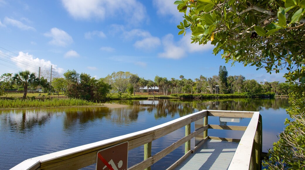 Manatee Park showing a garden and a lake or waterhole