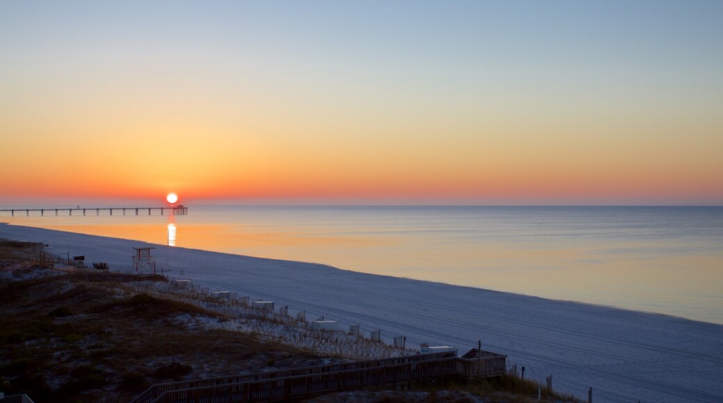 Okaloosa Island showing a sunset and general coastal views