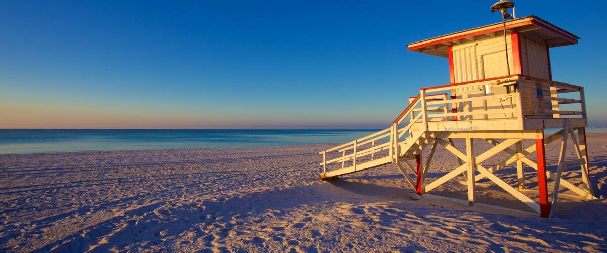 Okaloosa Island which includes a sandy beach