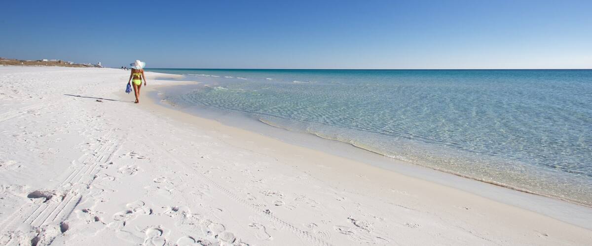 Grayton Beach State Park featuring general coastal views and a beach as well as an individual femail