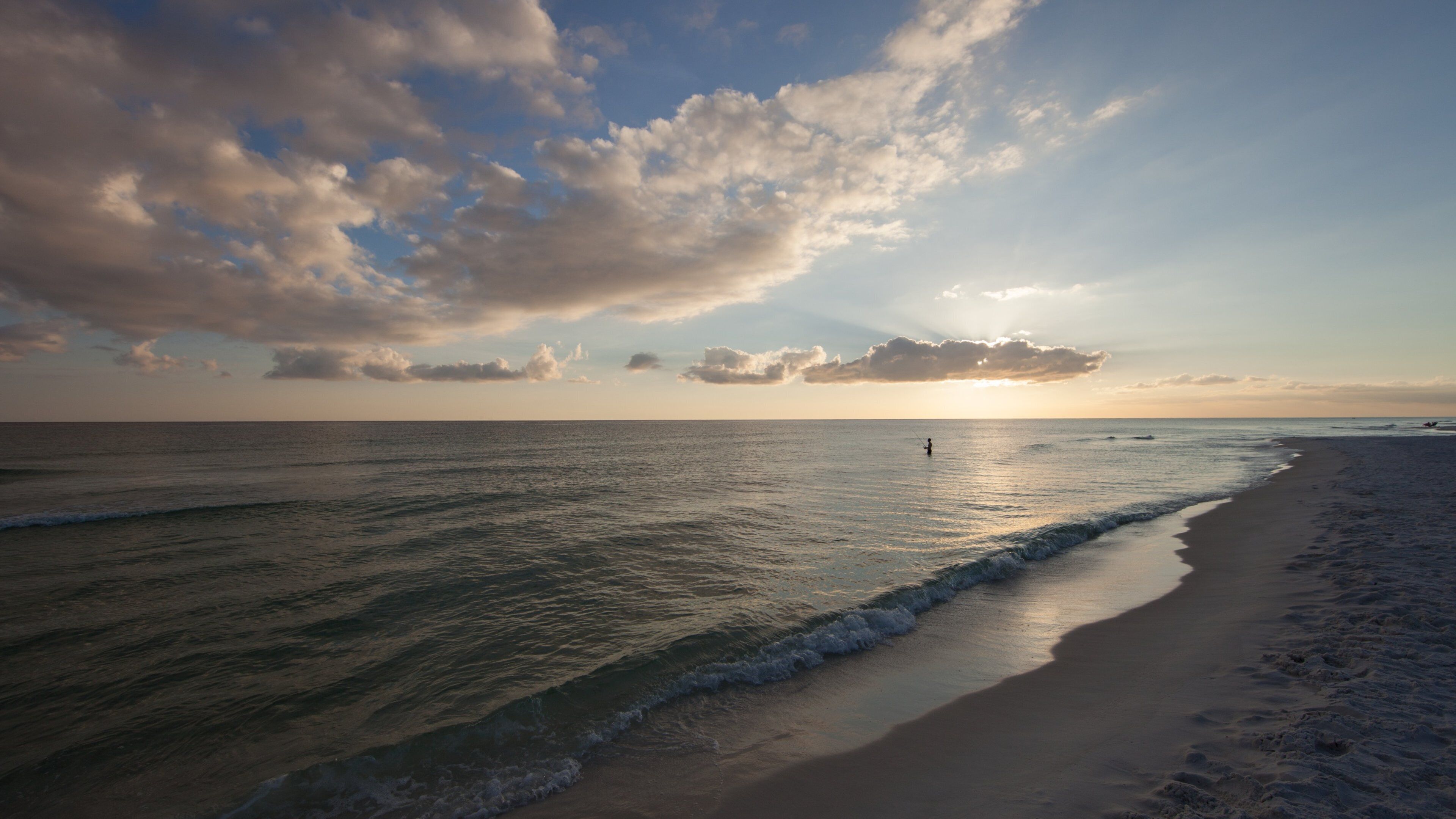 Grayton Beach State Park featuring a sunset and a sandy beach