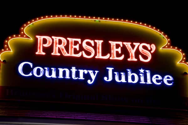 Presleys\' Country Jubilee which includes signage and night scenes