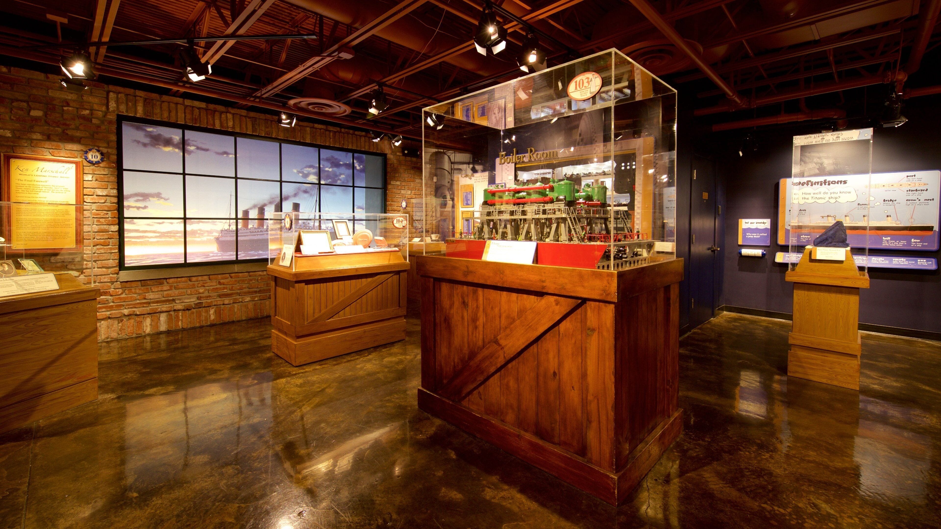 Titanic-museet fasiliteter samt innendørs og kulturarv