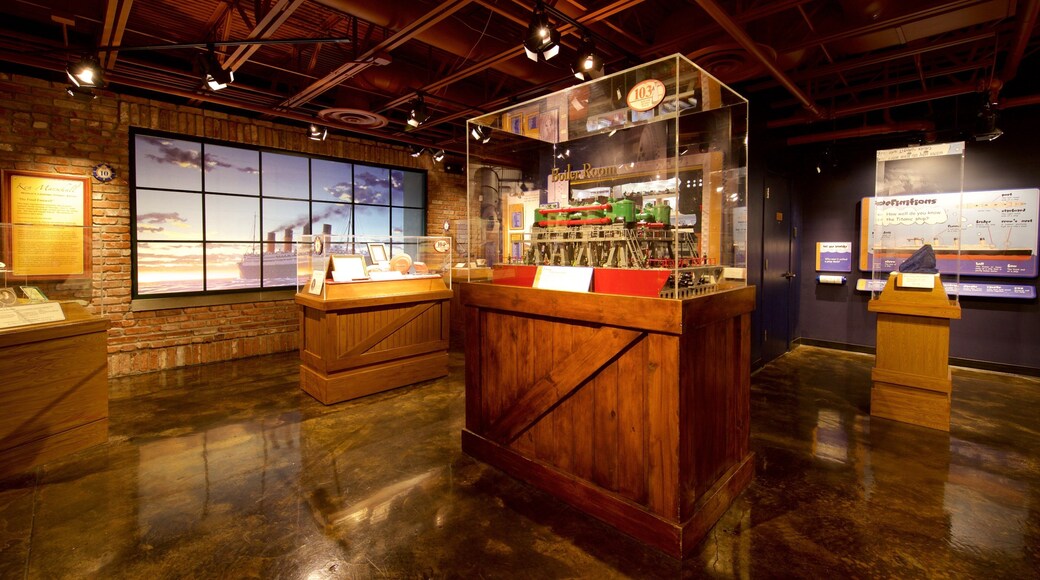 Titanic-museet fasiliteter samt innendørs og kulturarv