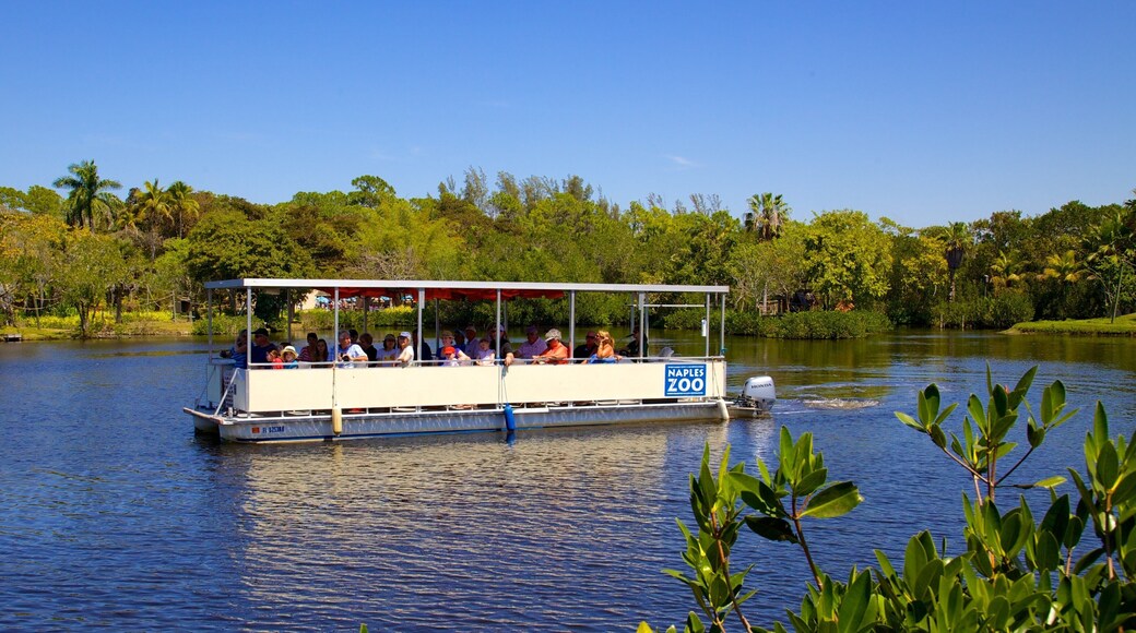 Naples Zoo at Caribbean Gardens showing boating and zoo animals
