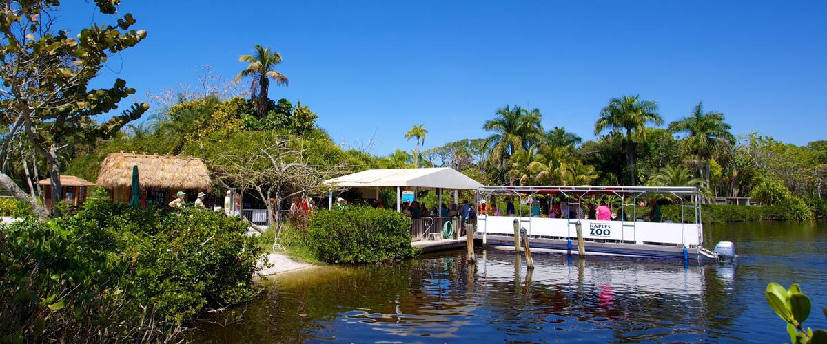 Naples Zoo at Caribbean Gardens featuring zoo animals and boating