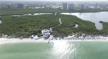 drone aerial of clam pass park