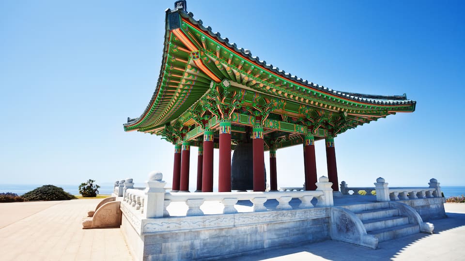 Korean Friendship Bell housed in grand belfry