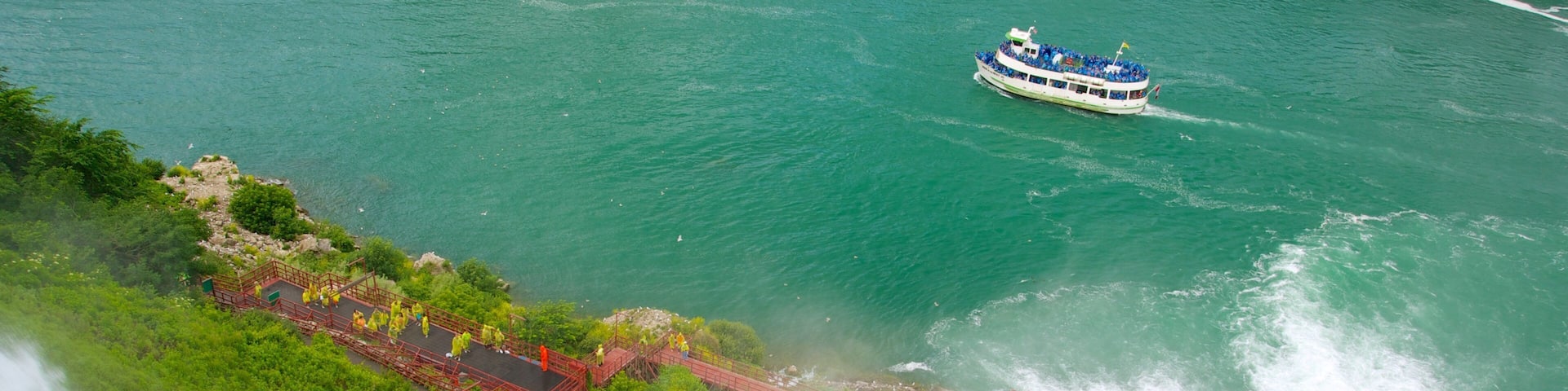 Cave of the Winds featuring a river or creek and boating