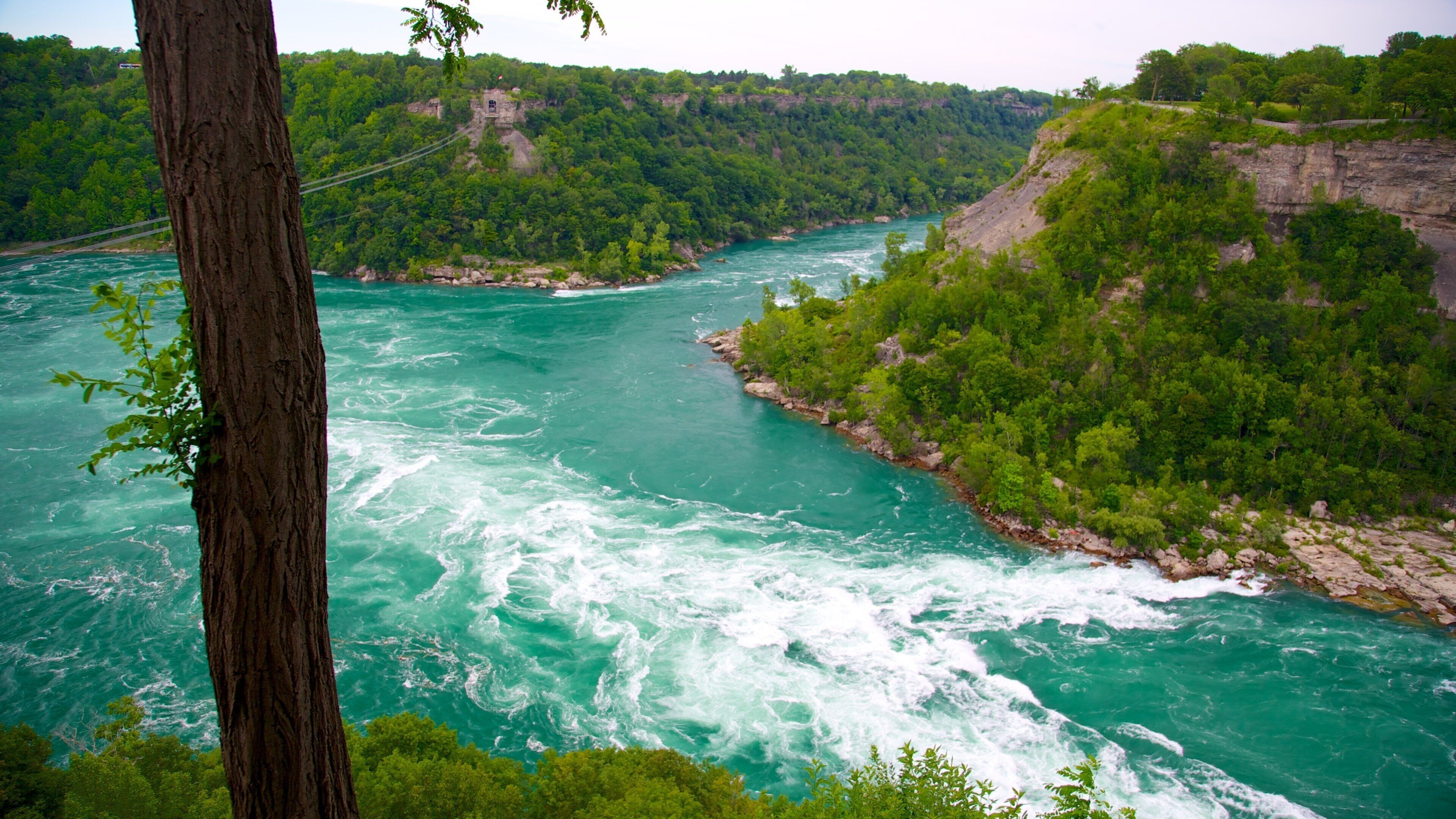 Whirlpool State Park showing mountains, landscape views and a river or creek
