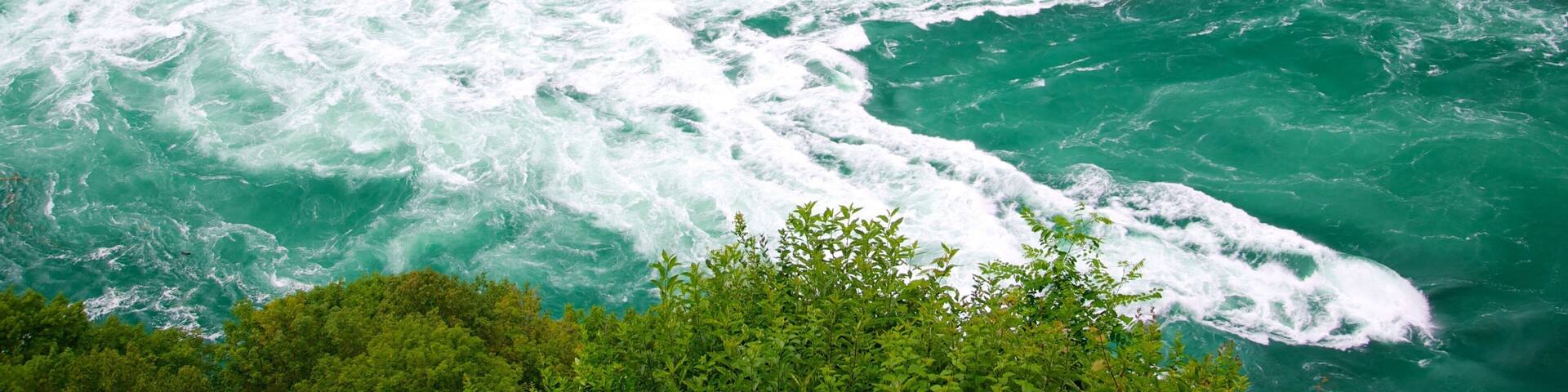 Whirlpool State Park showing landscape views, rapids and boating