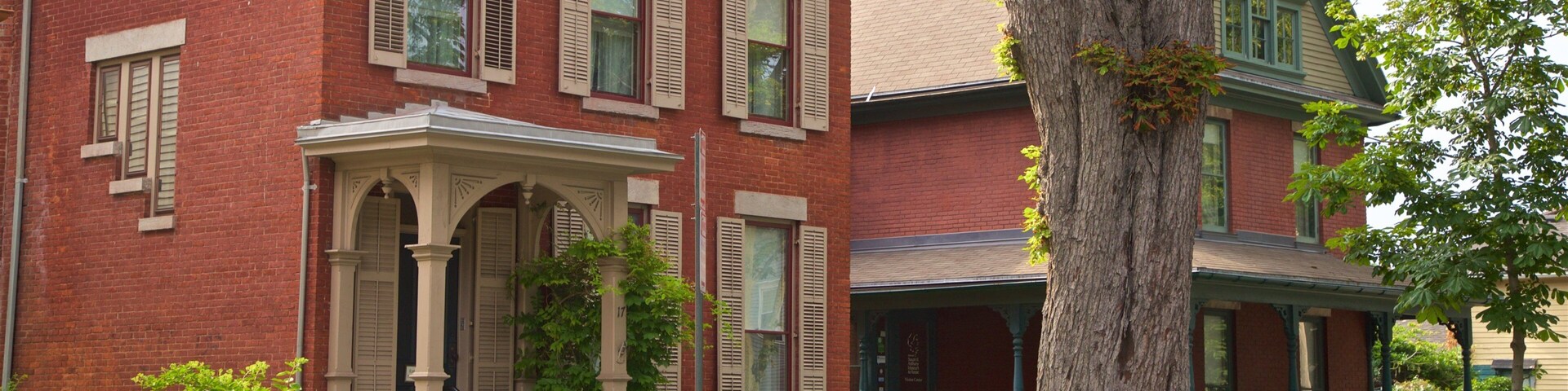 Susan B. Anthony House which includes a house and a small town or village