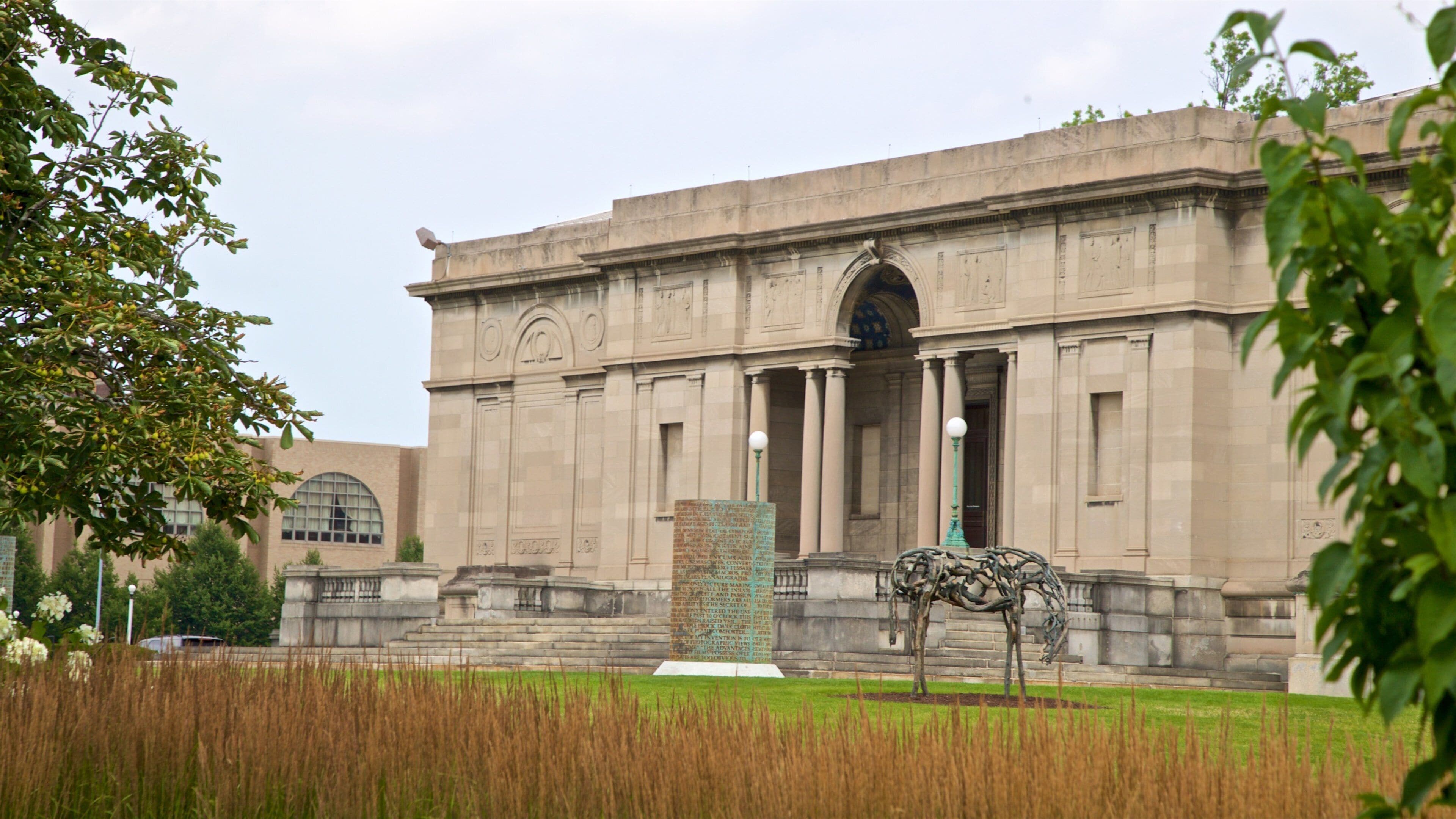 Memorial Art Gallery featuring heritage architecture and outdoor art