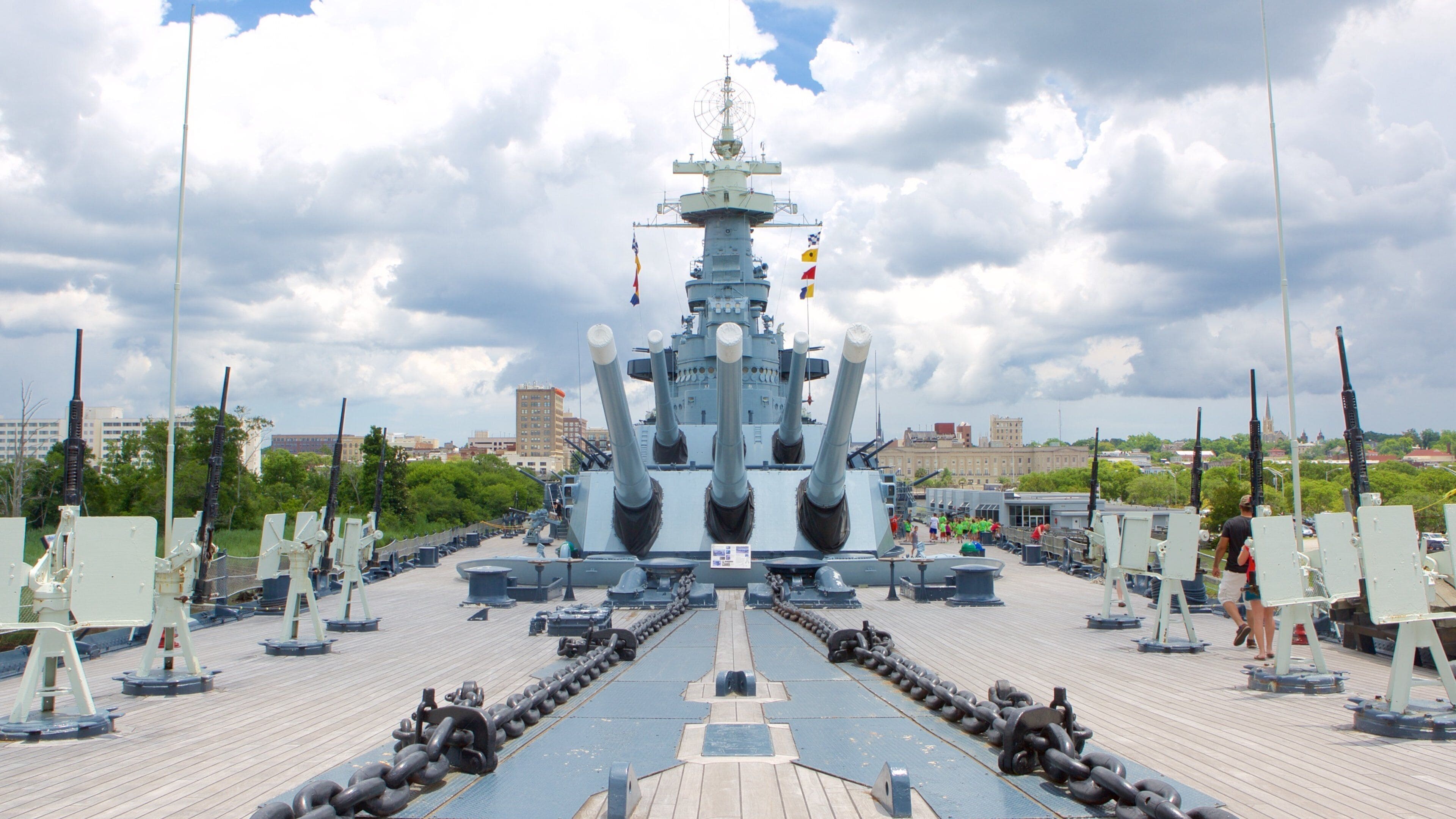 Battleship North Carolina showing heritage elements