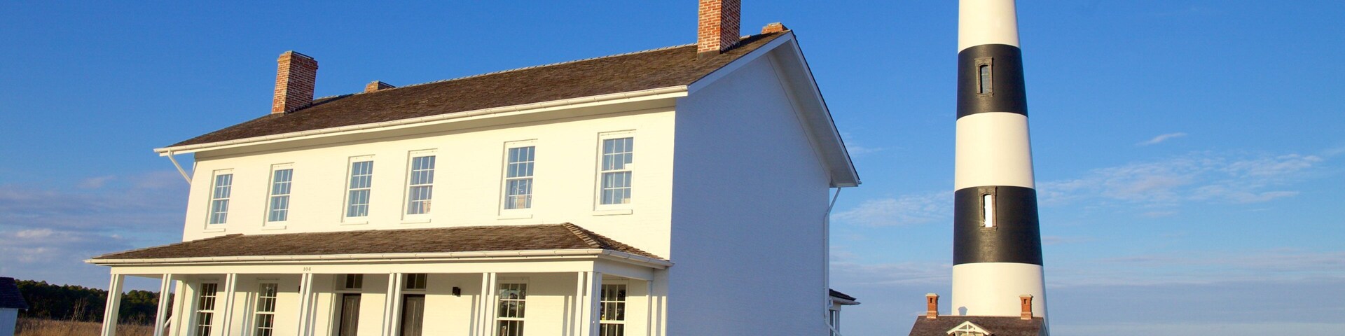 Bodie Island Lighthouse showing a lighthouse