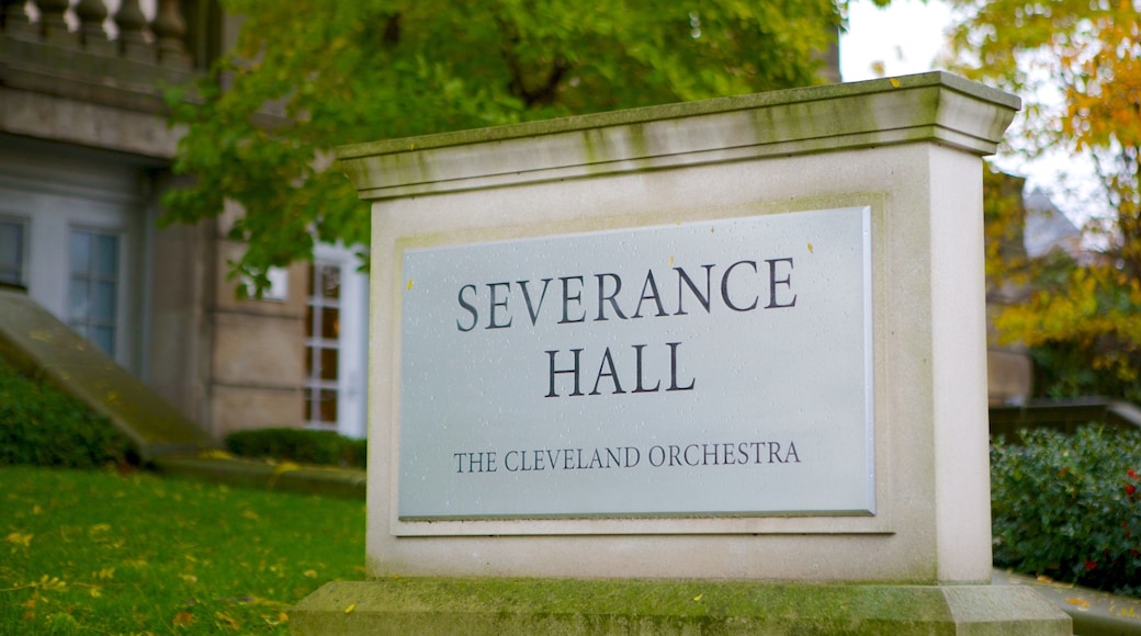 Severance Hall which includes signage